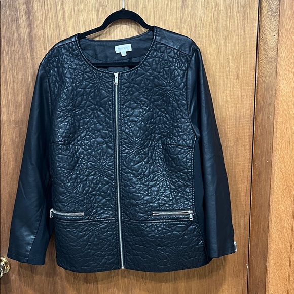 Avenue Black Textured Leather Jacket - Picture 1 of 2